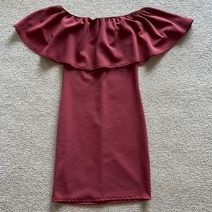 Off the Shoulder Cocktail Sun dress with ruffle